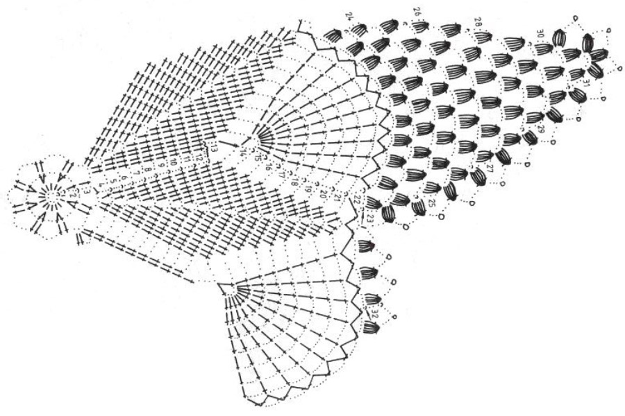 салфетка филейное вязание схема